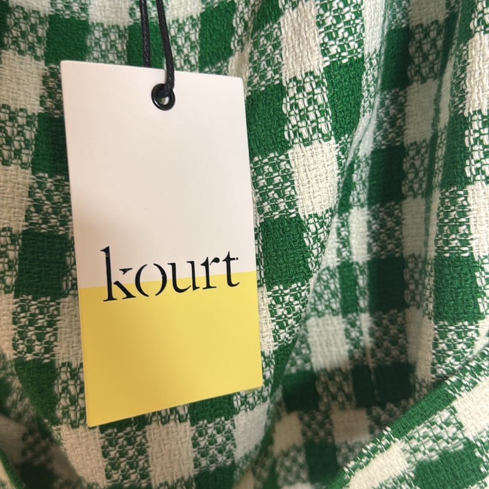 kourt Blaine ladies green gingham mini dress size 4 - Picture 13 of 15